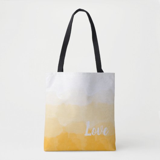 Ombre Saffron and Sunlight Yellow Love Gradient Tote Bag (Voorkant)
