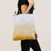 Ombre Saffron and Sunlight Yellow Love Gradient Tote Bag (Dichtbij)