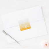 Ombre Saffron and Sunlight Yellow Love Gradient Vierkante Sticker (Envelop)