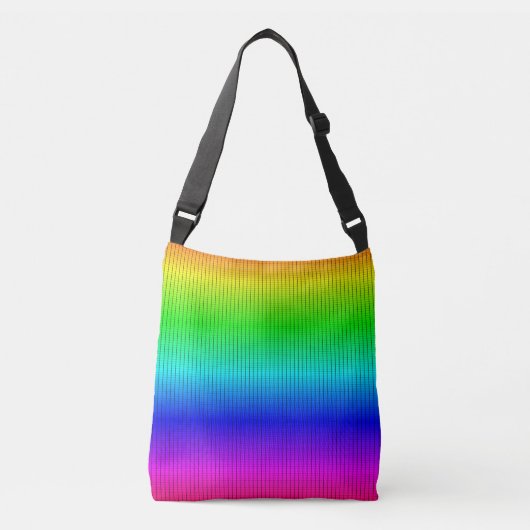 Ombre Shaded Rainbow Neon Grid Crossbody Tas (Voorkant)