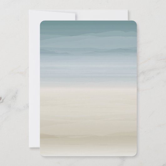 Ombre Shore Beach Wedding Kaart (Achterkant)