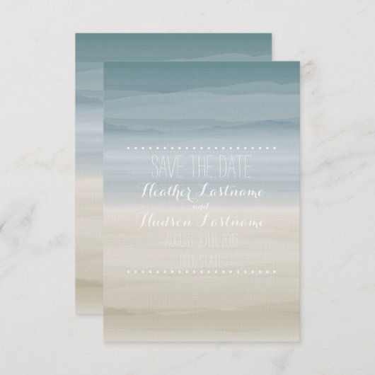 Ombré Shore Beach Wedding Save the Date (Voorkant / Achterkant)