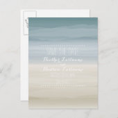 Ombré Shore Wedding Sla de datum op Aankondigingskaart (Voorkant / Achterkant)
