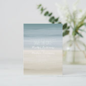 Ombré Shore Wedding Sla de datum op Aankondigingskaart (Staand voorkant)