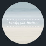 Ombré Shore Wedding Sticker<br><div class="desc">Een trouwsticker met een waterverf zeeschildpad,  geïnspireerd op een ombre design. Personaliseer met namen.</div>