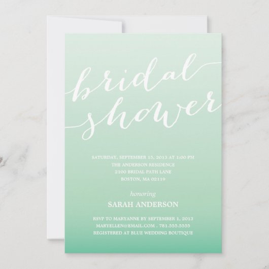 OMBRE SHOWER | BRIDAL SHOWER INVITATION KAART (Voorkant)