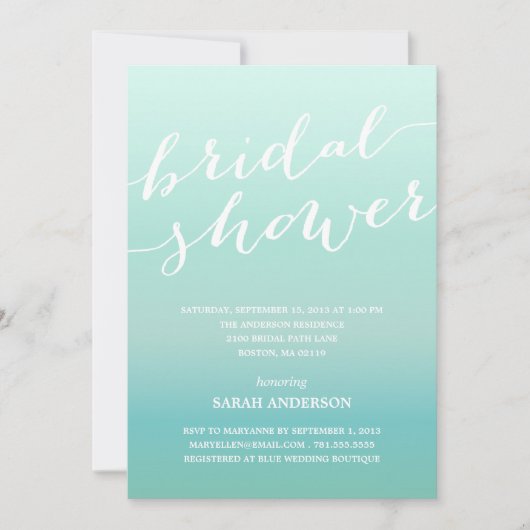 OMBRE SHOWER | BRIDAL SHOWER INVITATION KAART (Voorkant)