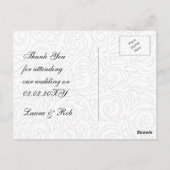 Ombre Silver en Black Swirling Border Wedding Briefkaart (Achterkant)