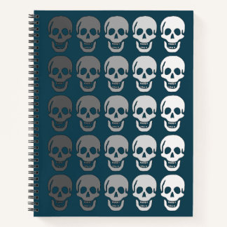 Ombre Skulls, Blauwgroen Notitieboek