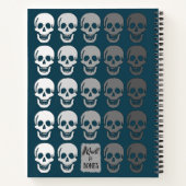 Ombre Skulls, Blauwgroen Notitieboek (Achterkant)