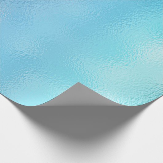 Ombre Sky Zee Blauw Ocean Beach Tiffany Glass Cadeaupapier (Hoek)