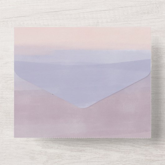 Ombre Soft Paarse Elegante Custom BAT BAR MITZVAH All In One Uitnodiging (Achterkant)