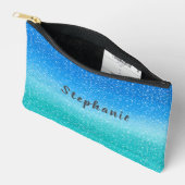 Ombre Sparkles blauw en groen glitter Etui (Open)