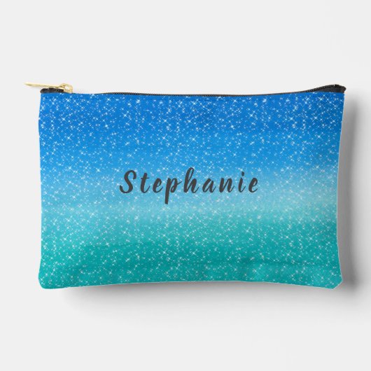 Ombre Sparkles blauw en groen glitter Etui (Voorkant)
