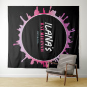 Ombre Splatter Bat Bar Mitzvah Foto-Op achtergrond Wandkleed (In Situ (horizontaal))