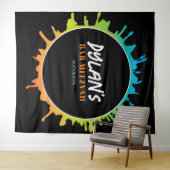 Ombre Splatter Bat Bar Mitzvah Foto-Op achtergrond Wandkleed (In Situ (horizontaal))