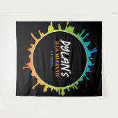 Ombre Splatter Bat Bar Mitzvah Foto-Op achtergrond Wandkleed (Voorkant (horizontaal))