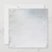 Ombre Stoffig Blauw Frosted Zilver Bruiloft Vierka Kaart (Achterkant)