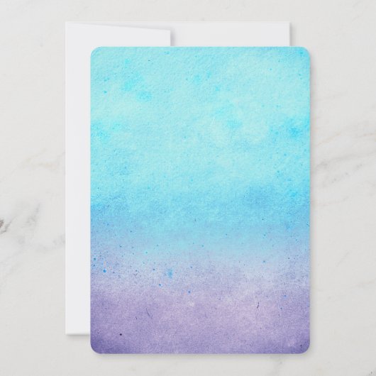 Ombre strand bruiloft uitnodigingen - turquoise bl (Achterkant)