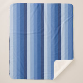Ombre strepen in blauwe tonnen sherpa deken