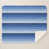 Ombre strepen in blauwe tonnen sherpa deken (Voorkant (horizontaal))