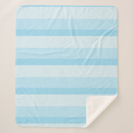 Ombre strepen in blauwe tonnen turquoise sherpa deken (Voorkant)
