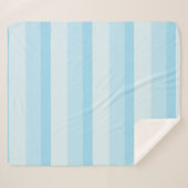 Ombre strepen in blauwe tonnen turquoise sherpa deken (Voorkant (horizontaal))