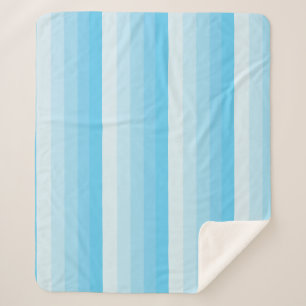 Ombre strepen in blauwe tonnen turquoise sherpa deken