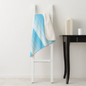 Ombre strepen in blauwe tonnen turquoise sherpa deken (In situ)