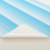 Ombre strepen in blauwe tonnen turquoise sherpa deken (3/4)