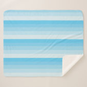 Ombre strepen in blauwe tonnen turquoise sherpa deken (Voorkant (horizontaal))