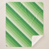 Ombre strepen in diagonaal groene tinten sherpa deken (Voorkant)