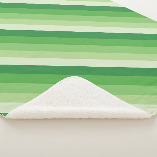 Ombre strepen in diagonaal groene tinten sherpa deken (3/4)