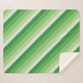 Ombre strepen in diagonaal groene tinten sherpa deken (Voorkant (horizontaal))