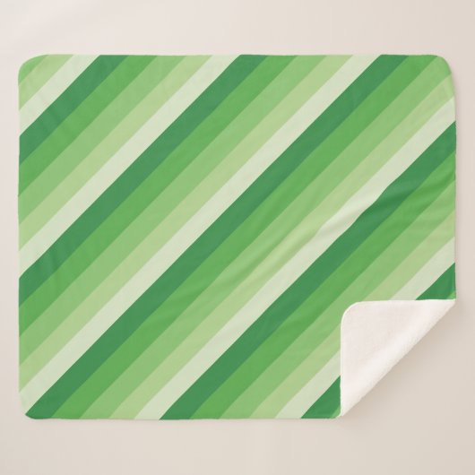 Ombre strepen in diagonaal groene tinten sherpa deken (Voorkant (horizontaal))