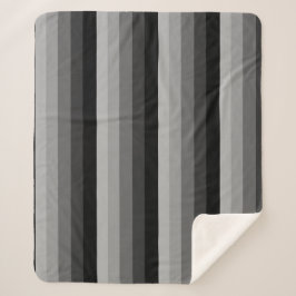 Ombre strepen in grijze tonnen sherpa deken