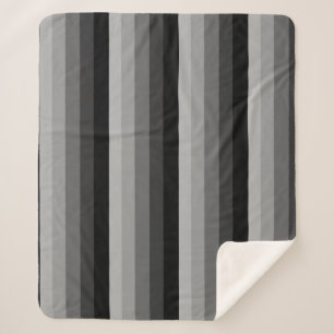 Ombre strepen in grijze tonnen sherpa deken