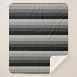 Ombre strepen in grijze tonnen sherpa deken