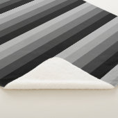 Ombre strepen in grijze tonnen sherpa deken (3/4)