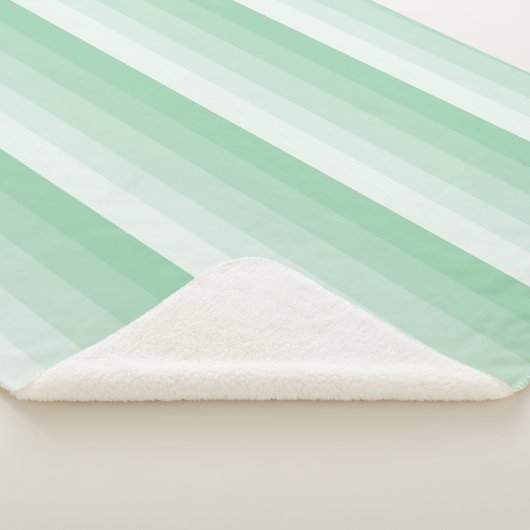 Ombre strepen in groene jade tones sherpa deken (3/4)
