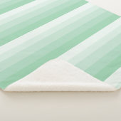 Ombre strepen in groene jade tones sherpa deken (3/4)