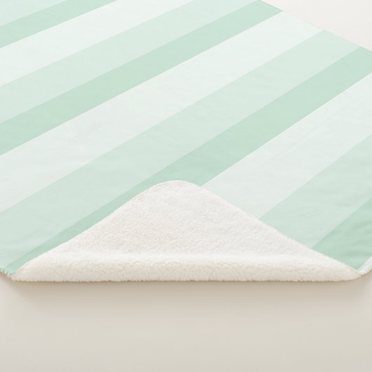 Ombre strepen in groene jade tones sherpa deken (3/4)