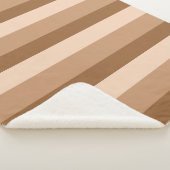 Ombre strepen in koffie bruine tinten sherpa deken (3/4)