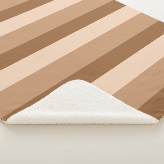 Ombre strepen in koffie bruine tinten sherpa deken (3/4)