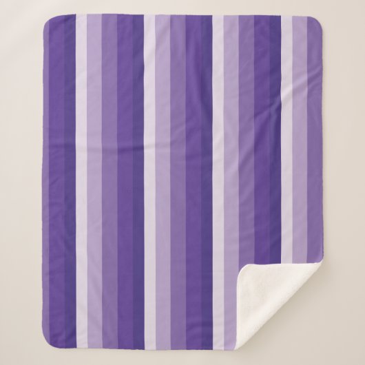 Ombre strepen in paarse tonnen sherpa deken (Voorkant)