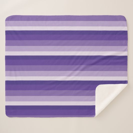 Ombre strepen in paarse tonnen sherpa deken (Voorkant (horizontaal))