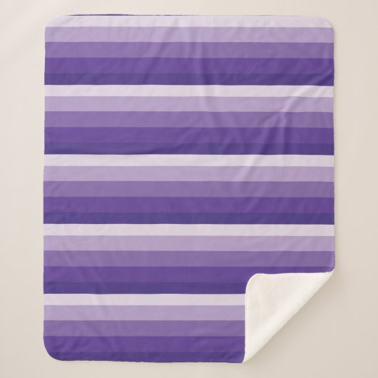 Ombre strepen in paarse tonnen sherpa deken (Voorkant)