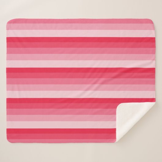 Ombre strepen in rode tot roze tinten sherpa deken (Voorkant (horizontaal))