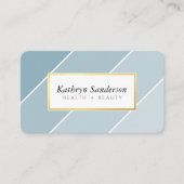 OMBRE STRIPE modern stylish chic cute dusty blue Visitekaartje (Voorkant)