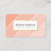OMBRE STRIPE modern stylish chic cute peach Visitekaartje (Voorkant)